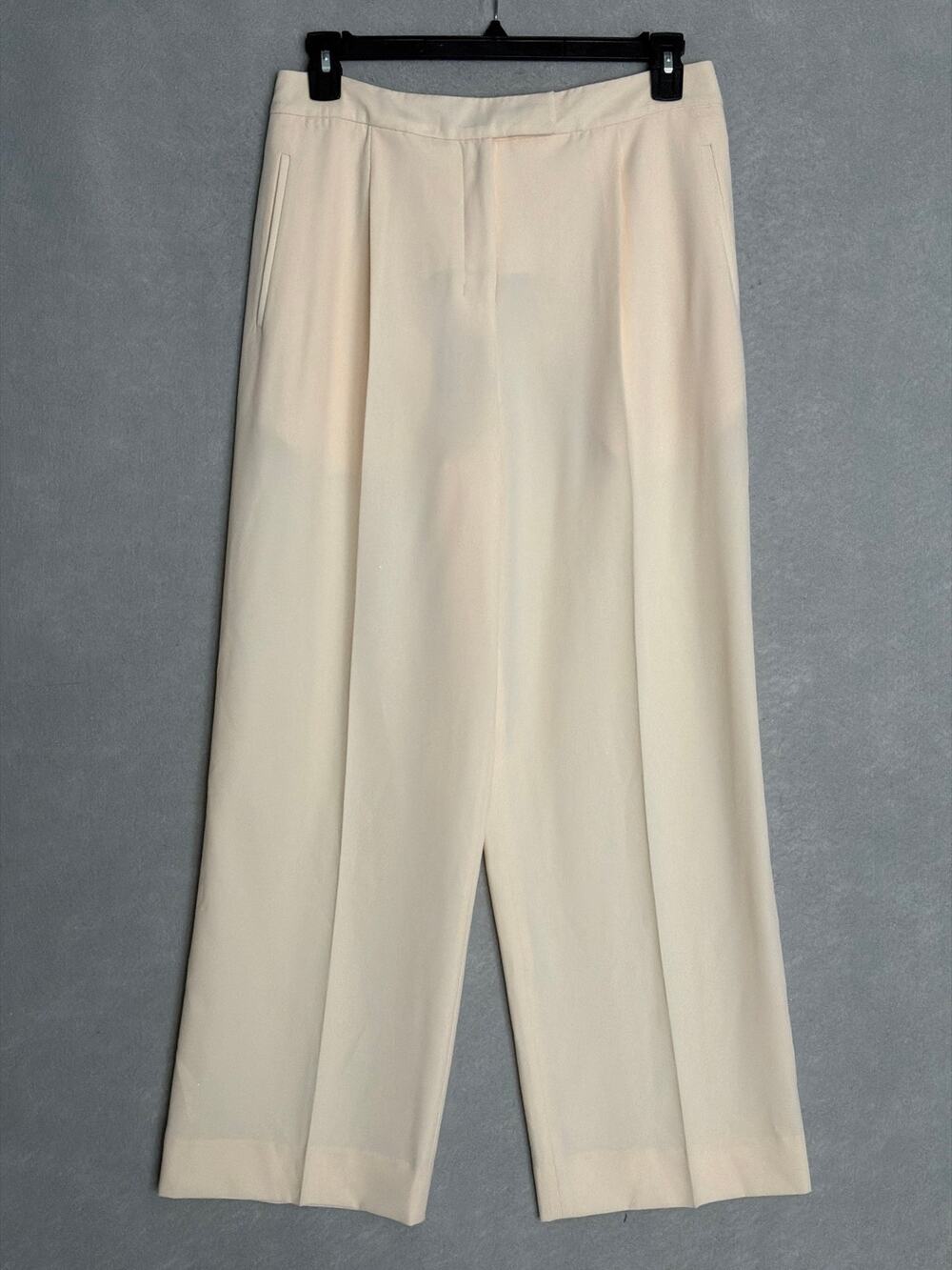 Calvin Klein Dress Pants Pleated Front in Cream Women's Size 10 NEW